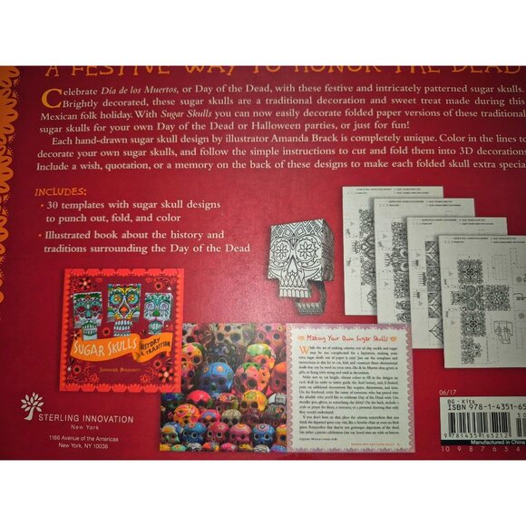 Sugar Skulls Paper Skulls Color Fold Kit W30 Designs Illustrated Book NEW - Picture 4 of 5